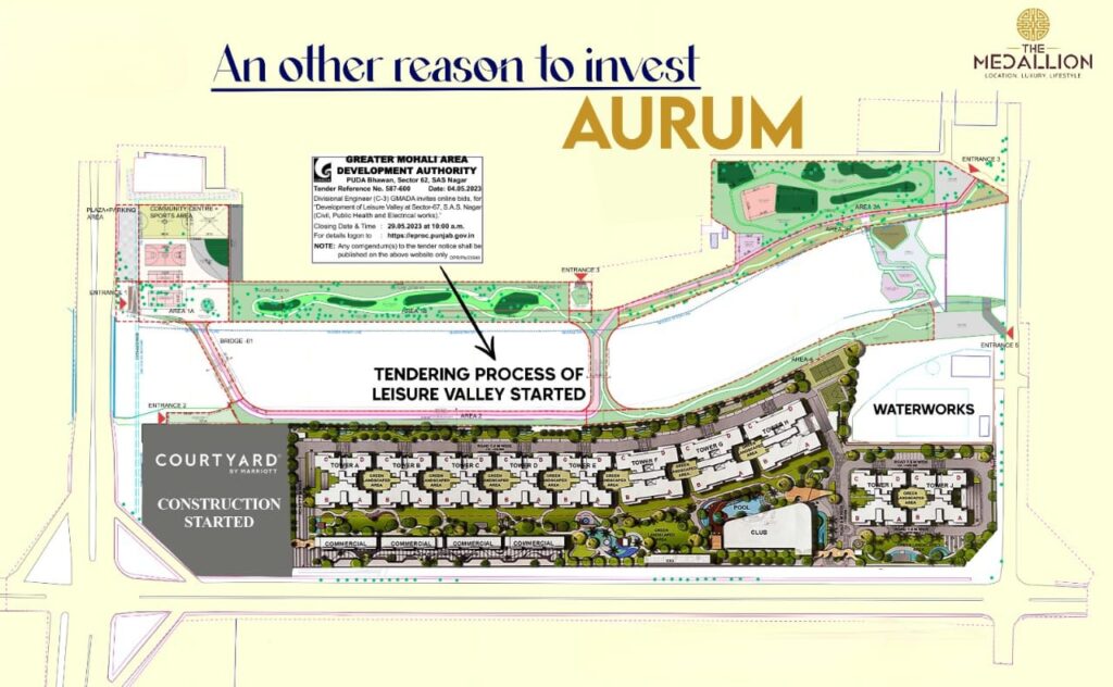 leisure valley Layout with Medallion Aurum Towers layout