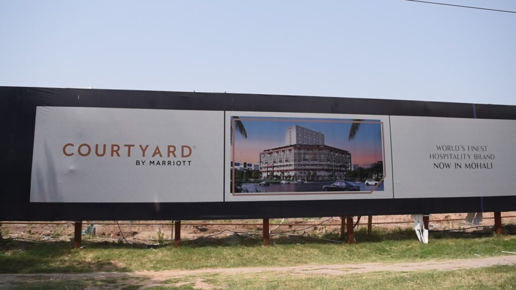 Hoarding of Upcoming Marriot Hotel coming in Sector 67 adjoining Medallion Aurum